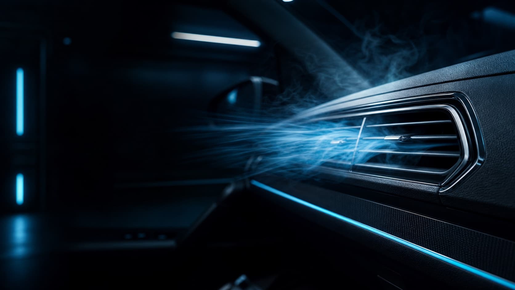 Cold air from a modern car air conditioner